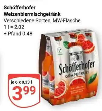 Globus Schöfferhofer Weizenbiermischgetränk Angebot