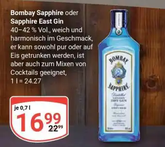 Globus Bombay Sapphire oder Sapphire East Gin Angebot