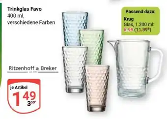 Globus Trinkglas Favo Angebot