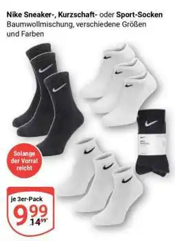 Globus Nike Sneaker-, Kurzschaft- oder Sport-Socken Angebot