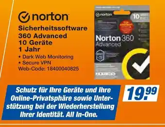 Expert norton Sicherheitssoftware 360 Advanced 10 Geräte 1 Jahr Angebot