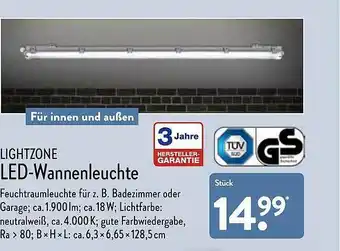 Aldi Nord Lightzone Led-wannenleuchte Angebot