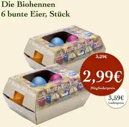 LPG Biomarkt Die Biohennen 6 bunte Eier Angebot