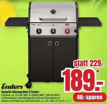 B1 Discount Baumarkt Enders Gasgrill Chicago Next 3 Turbo Angebot