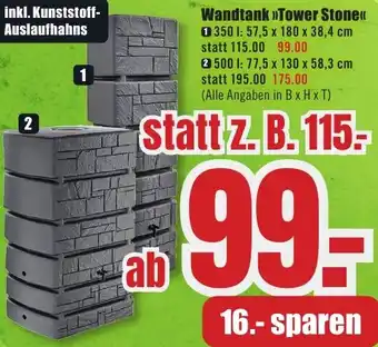 B1 Discount Baumarkt Wandtank Tower Stone Angebot