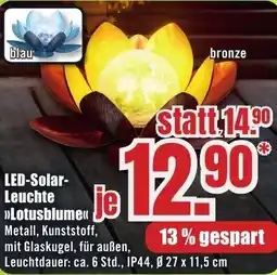 B1 Discount Baumarkt LED-Solar- Leuchte Leuchtdauer Angebot