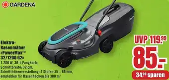 B1 Discount Baumarkt GARDENA Elektro- Rasenmäher PowerMax 32/1200 G2" Angebot