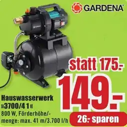 B1 Discount Baumarkt GARDENA Hauswasserwerk 3700/41 Angebot