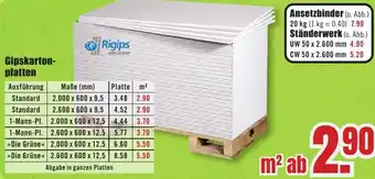 B1 Discount Baumarkt Rigips Gipskartonplatten Angebot