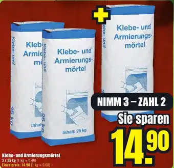 B1 Discount Baumarkt Klebe- und Armierungsmörtel Angebot