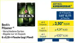 METRO Beck's Pilsener Angebot