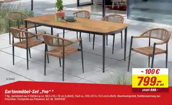 toom Baumarkt Gartenmöbel-Set „,Yve" Angebot