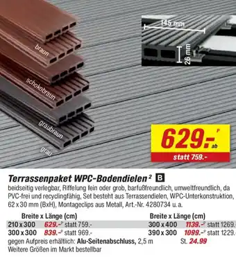 toom Baumarkt Terrassenpaket WPC-Bodendielen Angebot