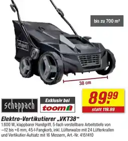 toom Baumarkt scheppach Elektro-Vertikutierer,,VKT38" Angebot