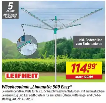toom Baumarkt LEIFHEIT Wäschespinne,,Linomatic 500 Easy" Angebot