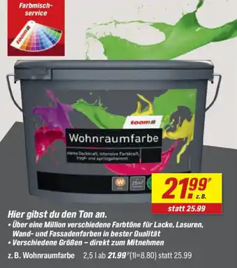 toom Baumarkt toom Wohnraumfarbe Angebot