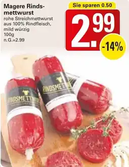 WEZ Magere Rindsmettwurst Angebot