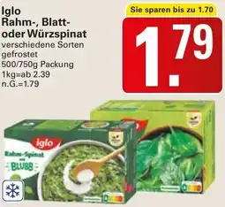 WEZ Iglo Rahm, Blatt oder Würzspinat Angebot