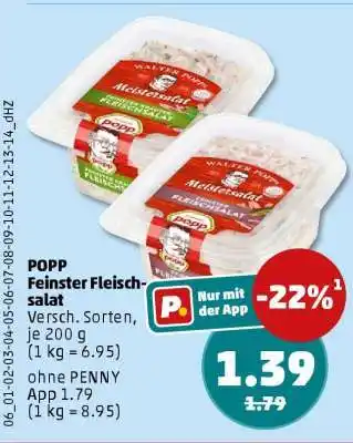 PENNY POPP Feinster Fleischsalat Angebot
