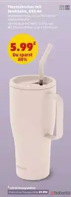 PENNY Thermobecher mit Strohhalm, 830 ml Angebot