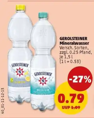 PENNY Gerolsteiner Mineralwasser Angebot