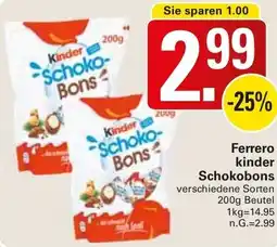 WEZ Ferrero kinder Schokobons Angebot