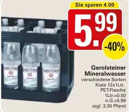 WEZ Gerolsteiner Mineralwasser Angebot