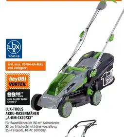 OBI Lux tools akku-rasenmäher a-rm-1x20/33 Angebot