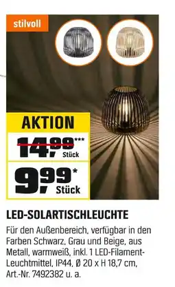 OBI Led-solartischleuchte Angebot
