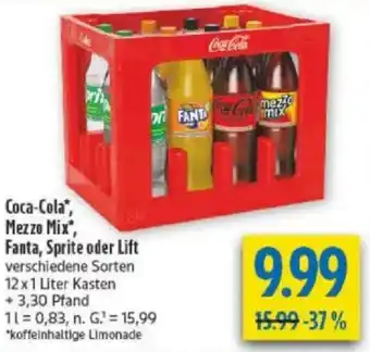 diska Coca-Cola, Mezzo Mix, Fanta, Sprite oder Lift Angebot