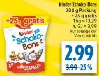 diska Kinder Schoko Bons Angebot