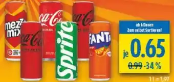 diska Coca-Cola, Fanta, Sprite oder Mezzo Mix* Angebot