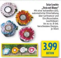 diska Solar Leuchte „Stein mit Blume" Angebot