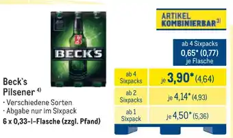 METRO Beck's Pilsener Angebot