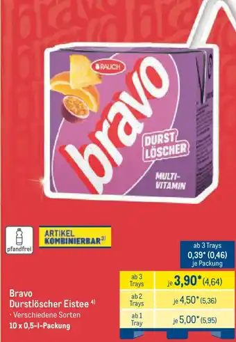 METRO Bravo Durstlöscher Eistee Angebot