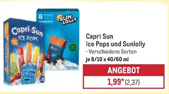 METRO Capri Sun Ice Pops und Sunlolly Angebot