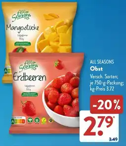 Aldi Süd ALL SEASONS Obst Angebot