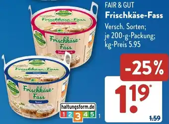 Aldi Süd FAIR & GUT Frischkäse-Fass Angebot