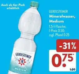 Aldi Süd GEROLSTEINER Mineralwasser, Medium Angebot