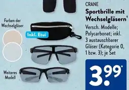 Aldi Süd CRANE Sportbrille mit Wechselgläsern Angebot