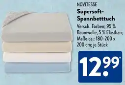 Aldi Süd NOVITESSE Supersoft Spannbetttuch Angebot