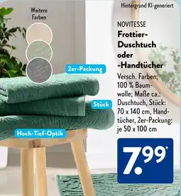Aldi Süd NOVITESSE Frottier Duschtuch oder Handtücher Angebot