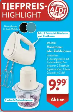 Aldi Süd AMBIANO Handmixer oder Zerkleinerer Angebot