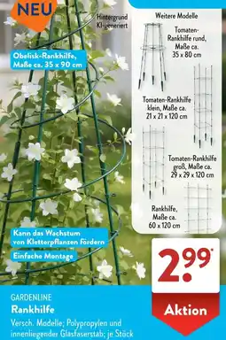 Aldi Süd GARDENLINE Rankhilfe Angebot