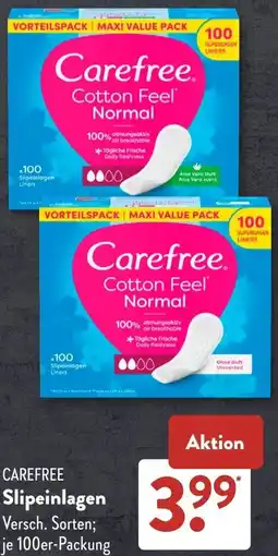 Aldi Süd CAREFREE Slipeinlagen Angebot