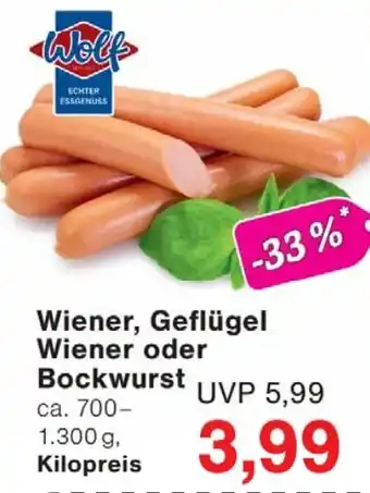 Wiglo Wunderland Wolf Wiener, Geflügel Wiener oder Bockwurst Angebot