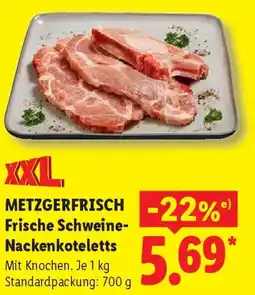 Lidl METZGERFRISCH -22%) Frische Schweine- Nackenkoteletts Angebot