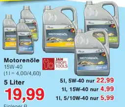 Wiglo Wunderland JAN PROFI TOOLS Motorenöle 15W-40 Angebot