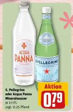 REWE S. Pellegrino oder Acqua Panna Mineralwasser Angebot