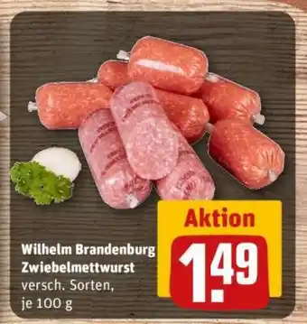 REWE Wilhelm Brandenburg Zwiebelmettwurst Angebot